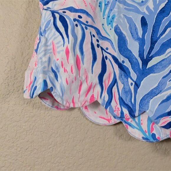 Lilly Pulitzer Buttercup Stretch Short Crew Blue Tint Kaleidoscope Women's sz 14 - Picture 2 of 8